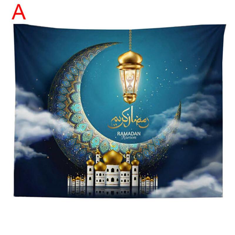 Eid Mubarak Decor Wall Hanging Tapestry Moon Star Muslim Festival Ramadan Decor Backdrop Banner Decor