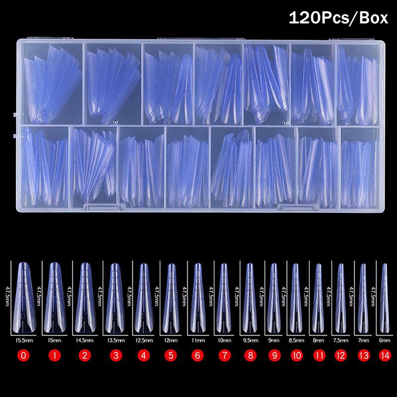 

120Pcs Nail Extension Molds - Dual Color Clear & Pink Acrylic Nail Forms for Nail Extension & Salon Use