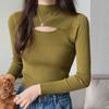 Women's New Spring and Autumn Long-sleeved Shirt Women's Knitted Sweater Semi-turtleneck Casual Slim-fit Sweater Women's