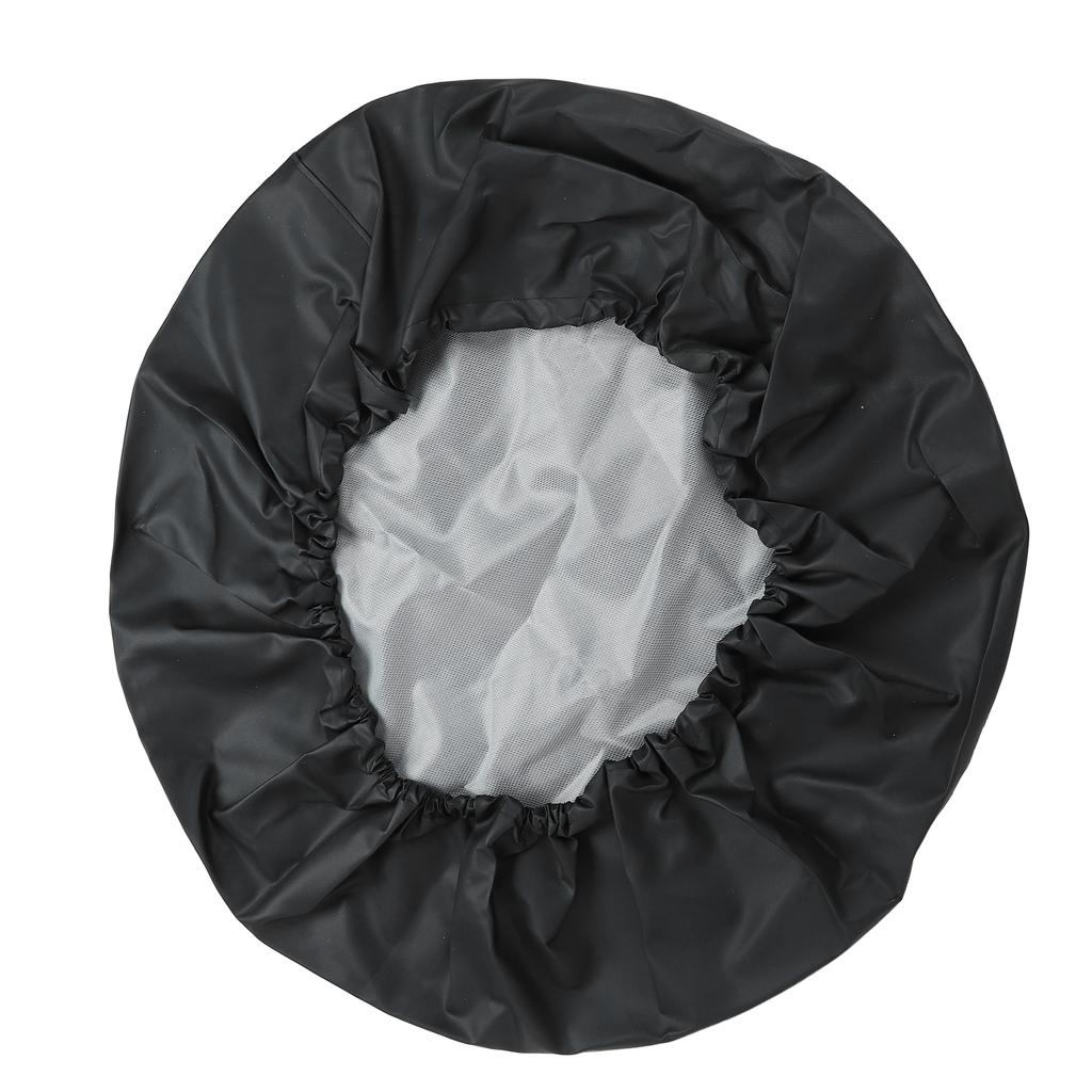 15in Tire Protective Cover PVC Leather Waterproof Wear Resistant Black Spare Wheel Cover for Most Cars