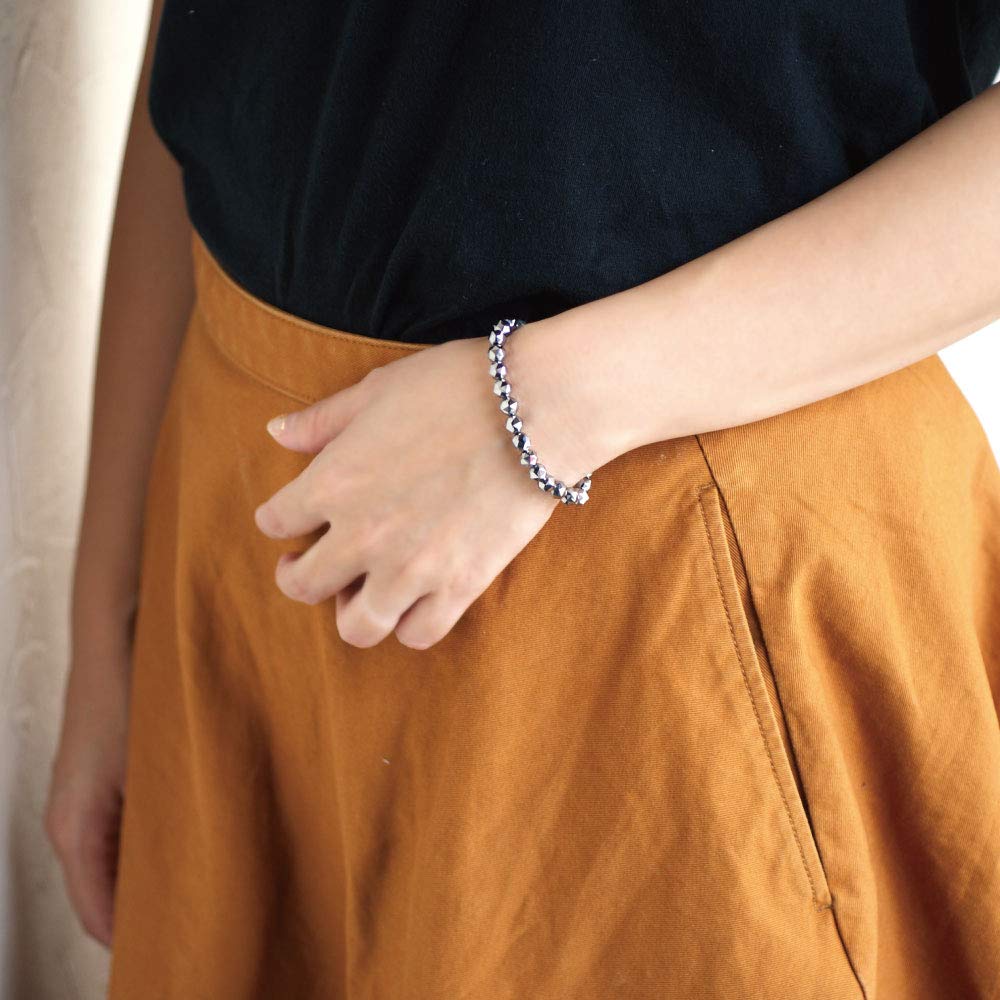 [OVER-9] Terahertz Crystal Bracelet, Star Cut, 6mm, Authentic, Raw Stone (Wrist Circumference: 14cm)