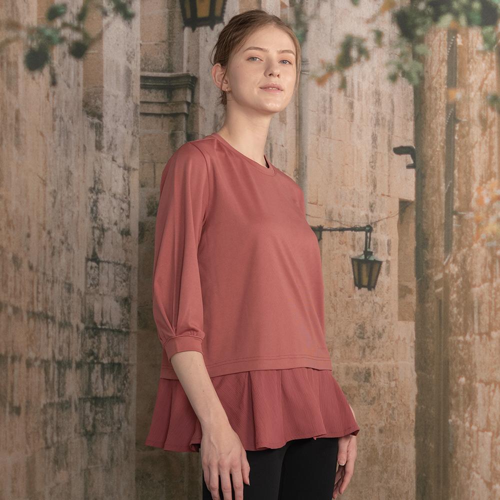 DURAN Chiffon Layered 3/4 Sleeve T-Shirt Dtf5W-4172 3 Colors