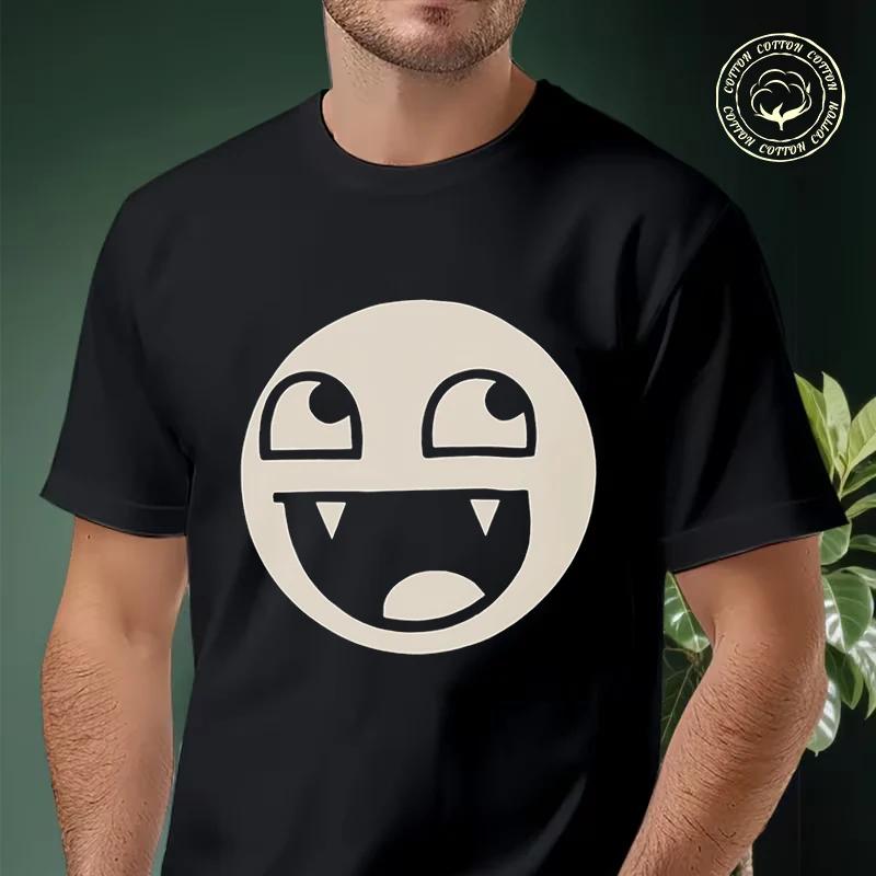 Epic Face Vampire Y2K Goth Emo Scene Print Motorcycle T-Shirt Men Hip Hop Streetwear Unisex Cas