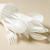 Disposable Fork Spoon Knife Set Cutlery Natural Corn  Dinnerware for Party Tableware Dessert Cake Spoons Christmas Dinner Set