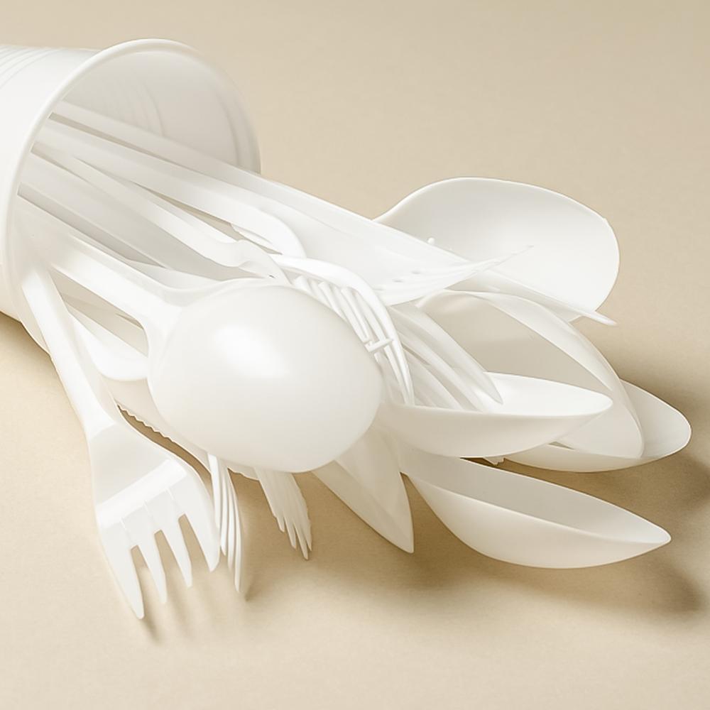 Disposable Fork Spoon Knife Set Cutlery Natural Corn  Dinnerware for Party Tableware Dessert Cake Spoons Christmas Dinner Set