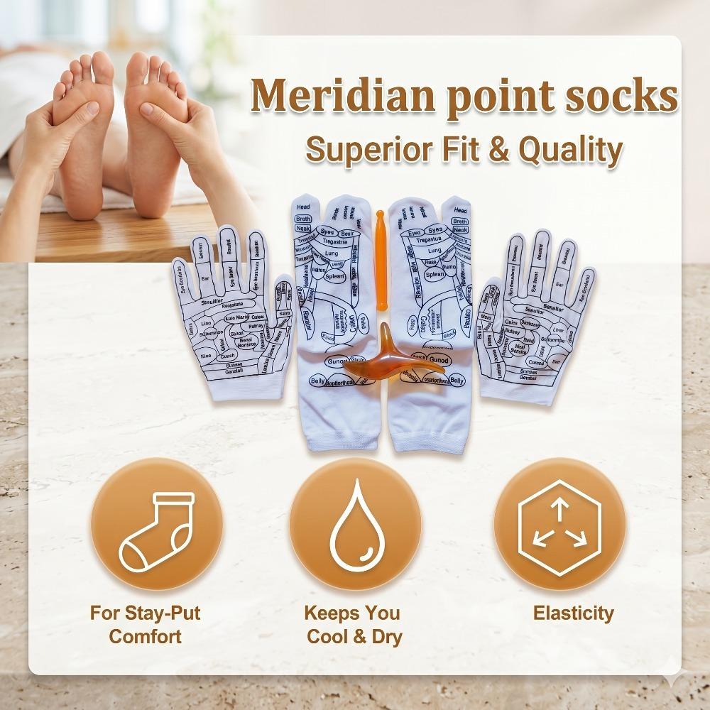 6Pcs Foot Pressure Point Therapy Trigger Point Massager Stick Acupressure Reflexology Sock with Massage Tools Set Foot Care Tool