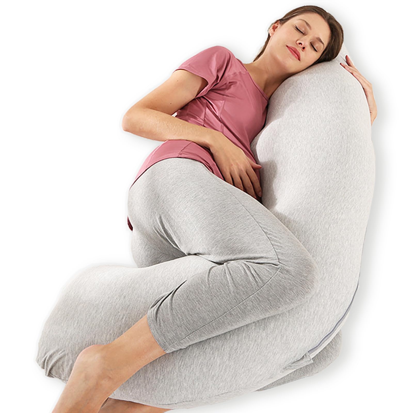 

Подушка для тела NooyaStyle от компании A Supports Sleeping Body Беременность Грудное вскармливание Моющаяся с 2 прохладными контактами в теле Большая распределяет тело Хороший сон серый