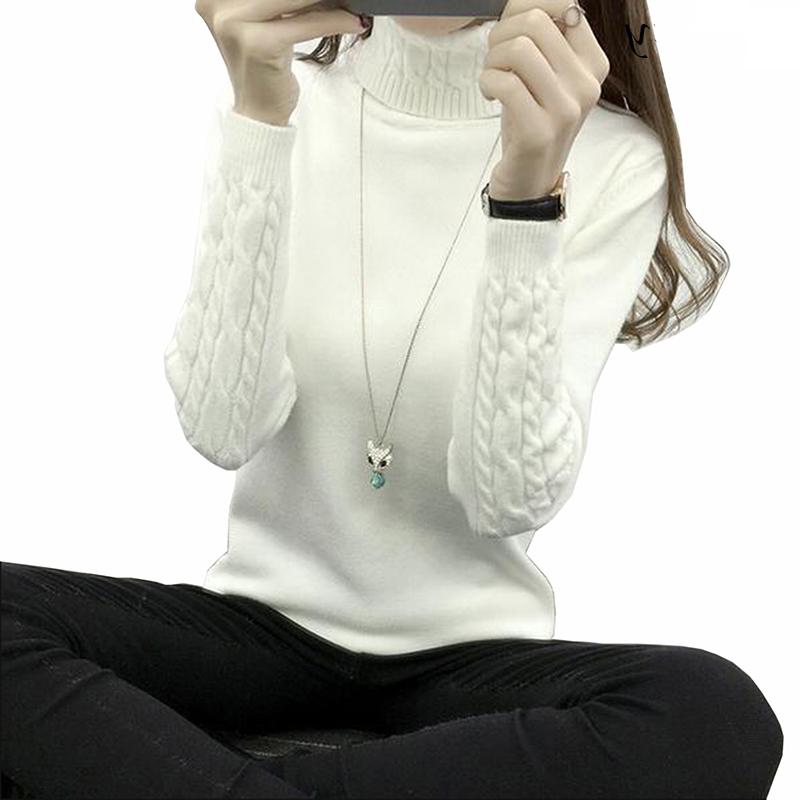 

Толстые теплые женские водолазки зимние женские свитера и пуловеры вязаный длинный рукав кашемировый свитер женский джемпер M белый