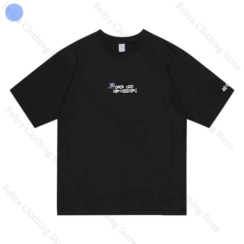 

2025 TWS Japan 42CLUB FM Concert Tshirt for Fans Summer Tops Black Short Sleeve Tee Womens Tshirt Ladies Clothes 3XL