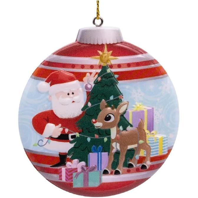 Kurt Adler Officially Licensed Resin Double-Sided Rudolph Ornament, 3 inch