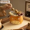 Cute Cat Coarse Pottery Roasted Tea Kettle Winter Tea Brewing Around The Stove Candle Warmer Milk Tea Jar Side Handle Pot Base