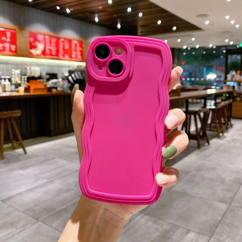 Luxusní matný nárazuvzdorný silikonový kryt s vlnitými liniemi pro iPhone 15 14 13 12 11 Pro Max X Xs XR Max 7 8 Plus matný nárazuvzdorný měkký silikonový kryt s motivem cukrovinek