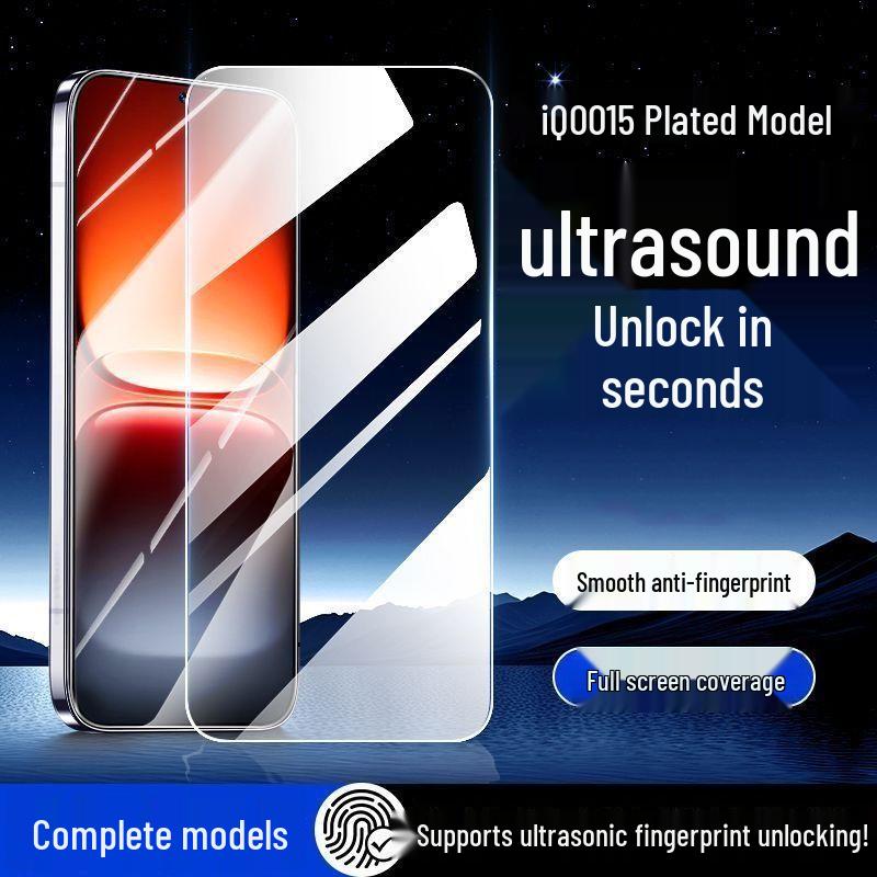 Protection d'écran anti-regard et anti-lumière bleue pour Vivo IQOO13/15 avec compatibilité de déverrouillage par empreinte digitale ultrasonique