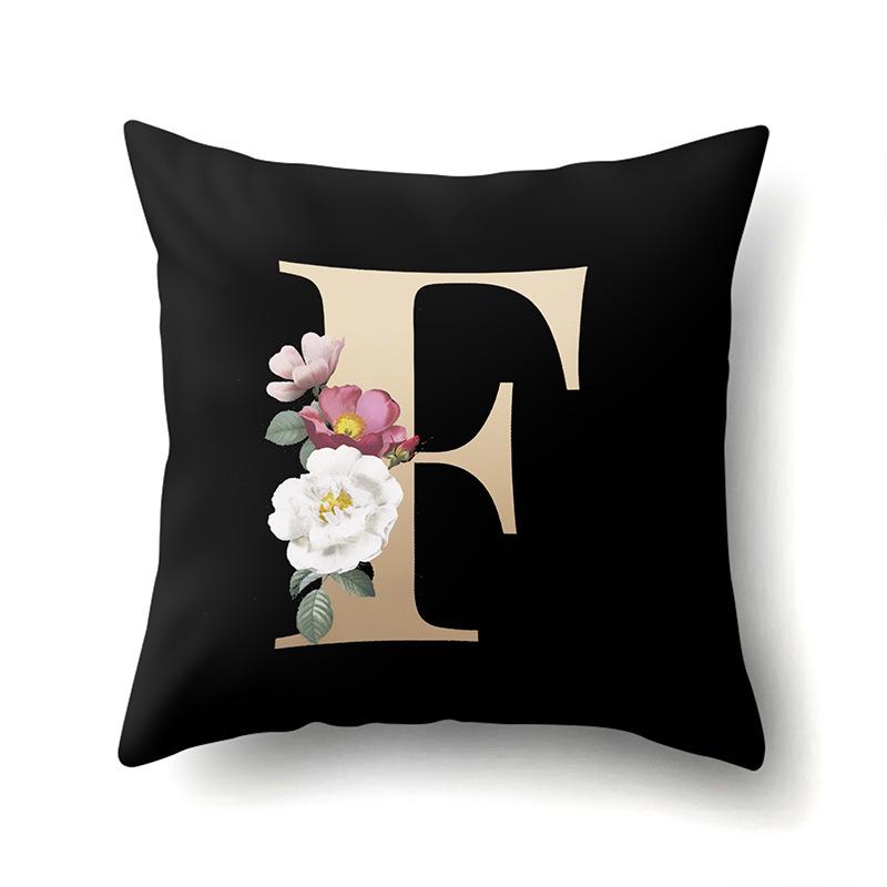 Polyester Pillowcase Home Car Decoration Printing Pillowcase 26 English Letter Cushion Cover