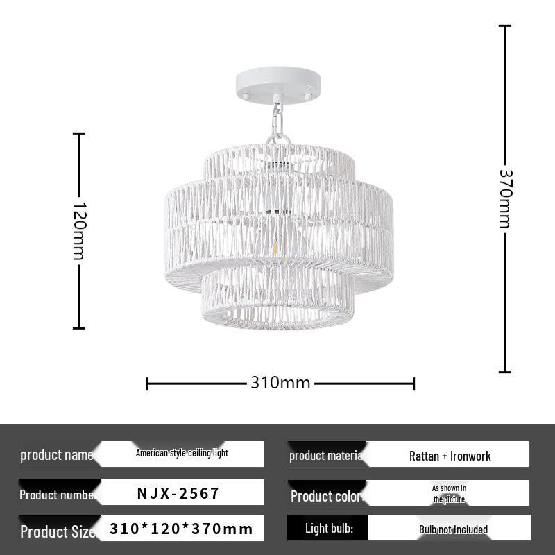

Подвесной потолочный светильник из плетеной джутовой веревки для гостиной, столовой, спальни, прихожей и бара - в стиле фермерского дома