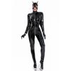 Long Sleeve Zip Open Crotch Bodysuit Women Shiny PU Faux Sexy Look Suit Leather Jumpsuits Latex Catsuit Wet Clubwear
