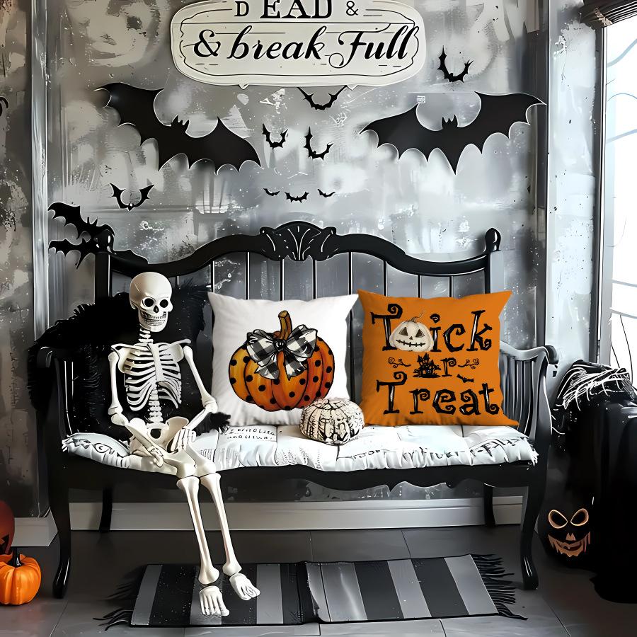 Autumn Halloween Pillow Cover Pumpkin Decorative Cushion Pillow Cover Sofa Cushion Living Room