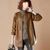 Jacket Women's Autumn and Winter Loose Baseball Uniform Artificial Leather Jacket Windbreaker Elegant