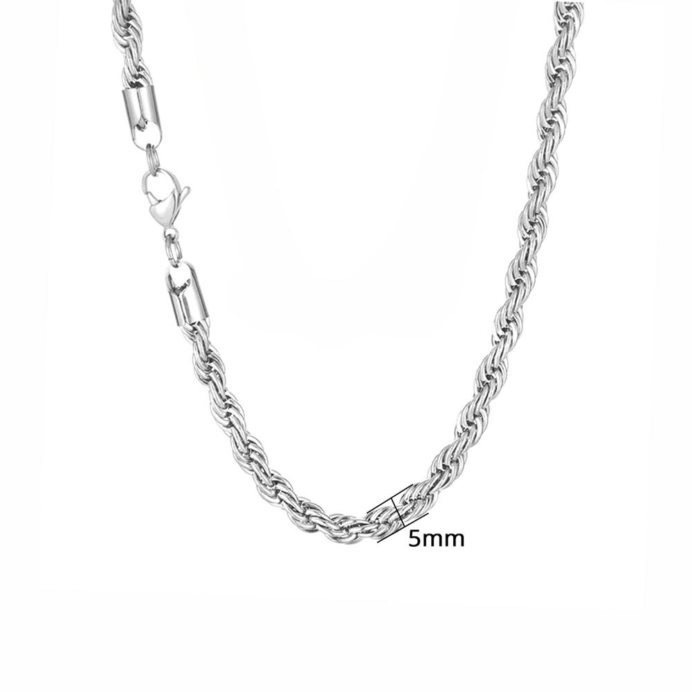 Vintage Twist Rope Link Chain Necklaces 3/5mm Gold Silver Color Stainless Steel Chain For Men Women Hip Hop Fashion Jewelry Gift
