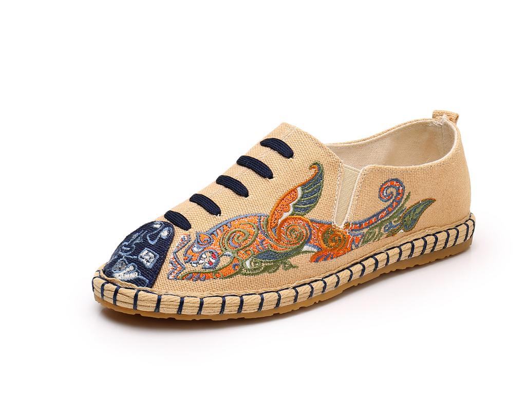 Chinese-style Embroidered Multi-layered Sole Cloth Shoes for Both Men and Women, Ethnic-style Embroidered Cloth Shoes