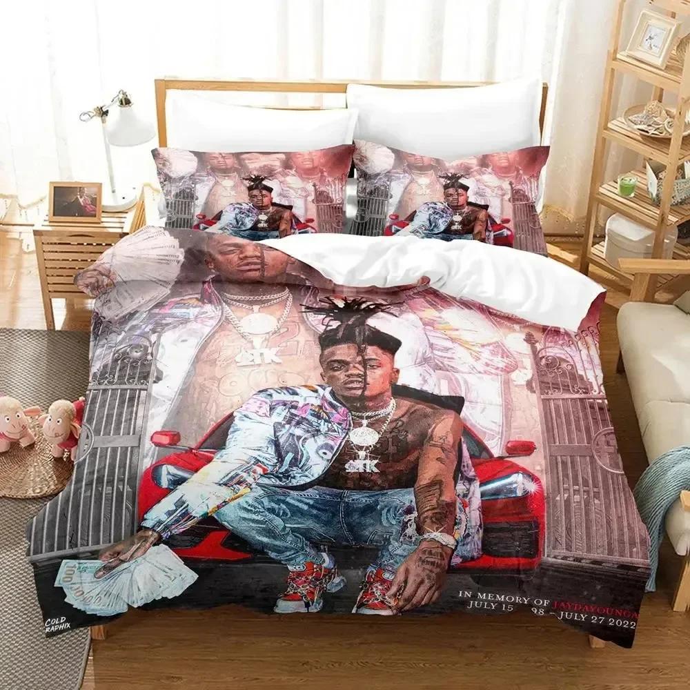 RIP Jaydayoungan Rapper Bedding Set Printed With Pillowcase Bed Duvet Cover Soft Single Double Queen Super King Size Kids Adult