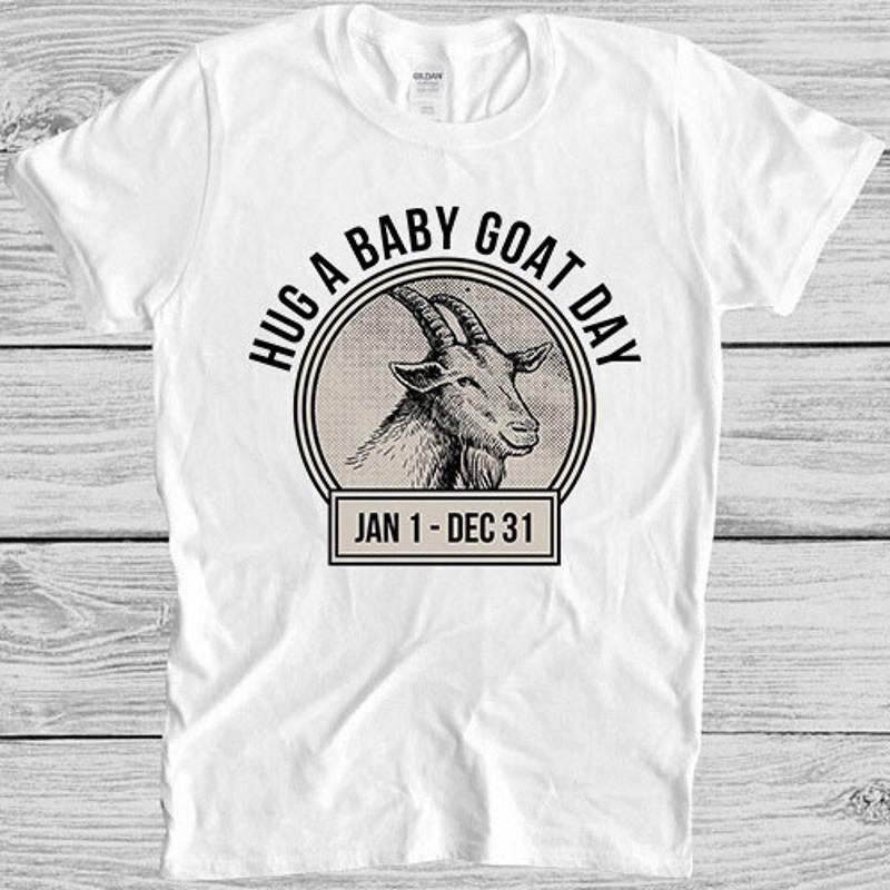Hug A Baby Goat Day Love Wins Emmotional Funny Meme T Shirt M1208 S разноцветный
