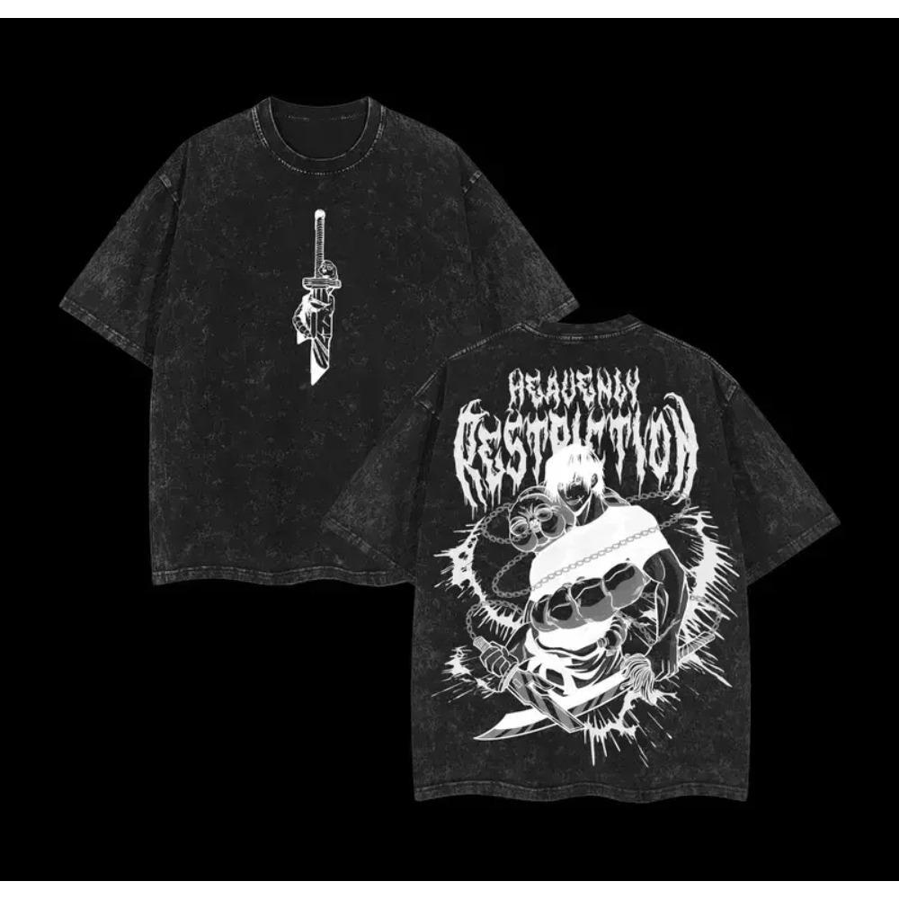 

Hot Anime Jujutsu Kaisen Fushiguro Toji Clothing Men Women Short Sleeve Tshirts Washed Cotton Tee Retro T-shirt Harajuku T Shirt XXL чёрный