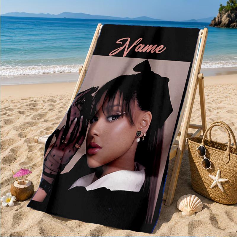 Custom Name Fashionable Ayli-va Heart In Space Adventure Microfiber Beach Towel, Lightweight for Summer Travel, Swimming Pool Fan Gift