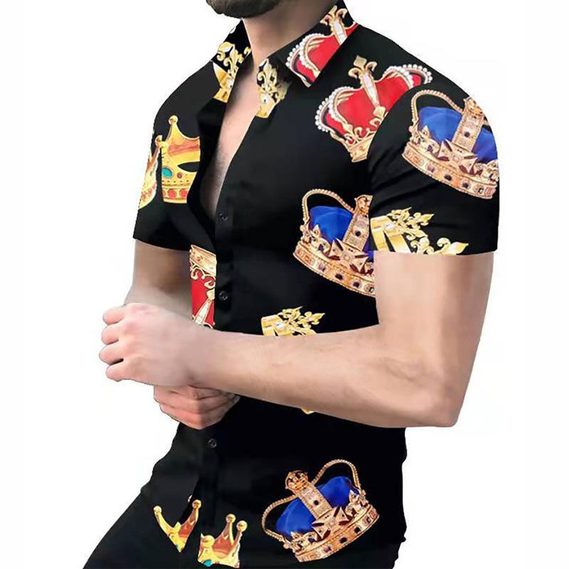 Stylish Floral Print Short Sleeve Shirt, Casual Summer Top for Men