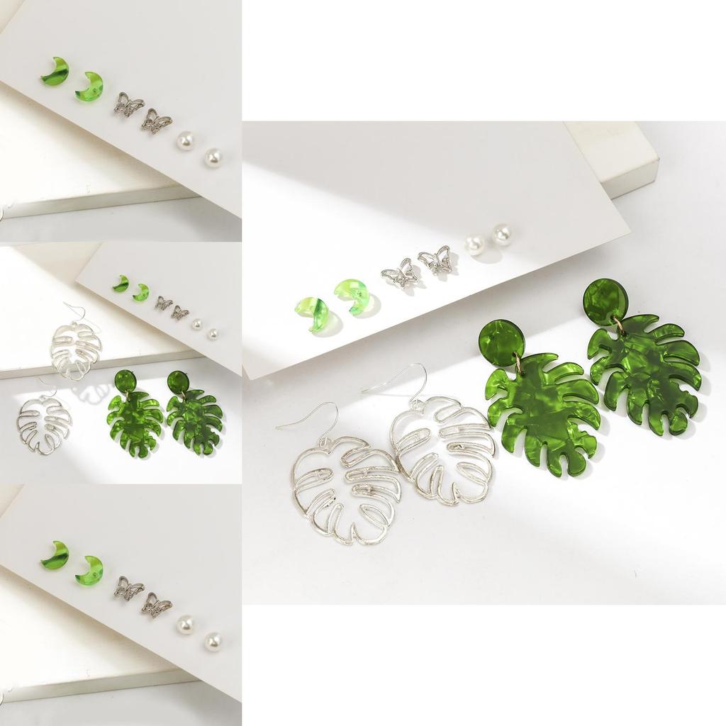 Trendy Leaf Shaped Earrings For Women Acrylic Material Perfect Gift For Birthdays And Anniversaries