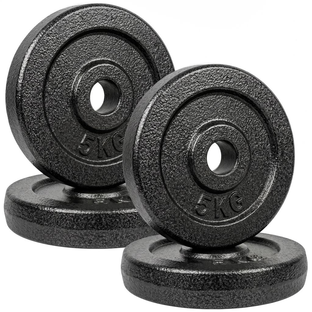 Weight Plates Set, 1"/2.5cm Weight Disc Pair, 4 x 5kg Metal Dumbbell/Barbell Plates for Home Gym