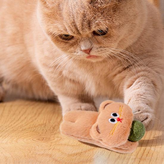 5Pcs Cat Catnip Ball Chew Toy Boredom Stress Relief Kitten Interactive Plush Doll Toy Indoor Pet Teething Cleaning Toy Pet Supplies