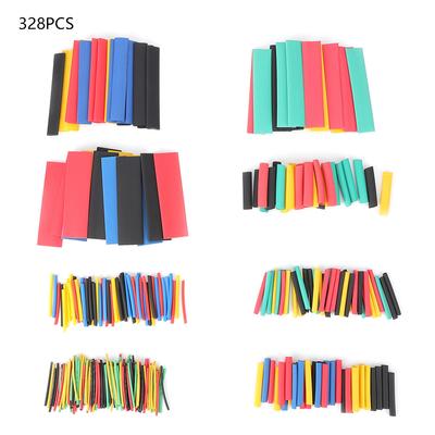 Multicolor PE Heat Shrink Tubing Shrinkable Tube Wire Cable Insulated Sleeve Wrap (328pcs)