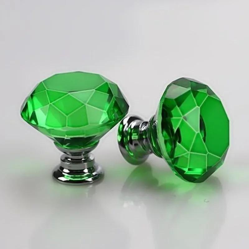 1PCS 30mm Crystal Glass Knobs Cupboard Pulls Drawer Kitchen Cabinet Handles Furniture Handle Hardware
