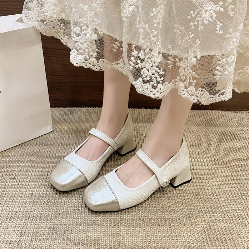 Small Fragrance Style High Heels French Retro Women s Shoes Spring 2026 Thick Heel 35