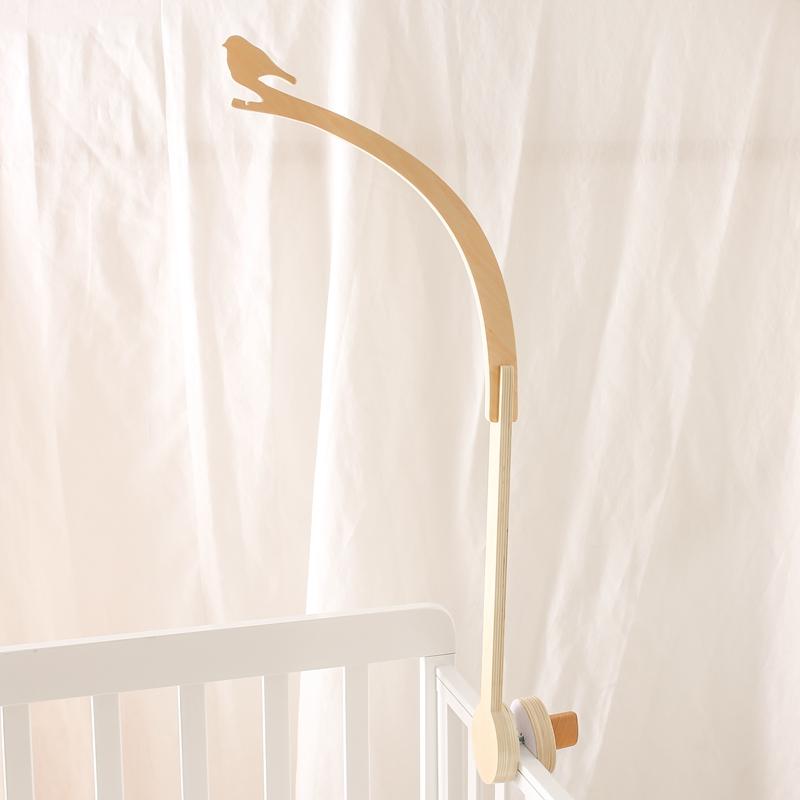 Baby Wooden Bed Bell Bracket Mobile Hanging Rattle Toys Crib Bracket Hanger Baby Crib Mobile Bed Bell Toy Holder Arm Bracket