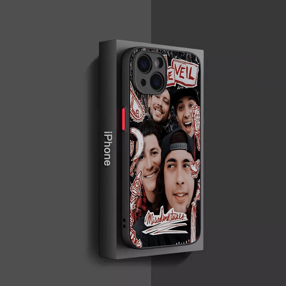 P-Pierce The V-Veil Band For IPhone 11 12 13 14 15 16 Pro Max Plus X XS MAX Shockproof Matte Back Cover