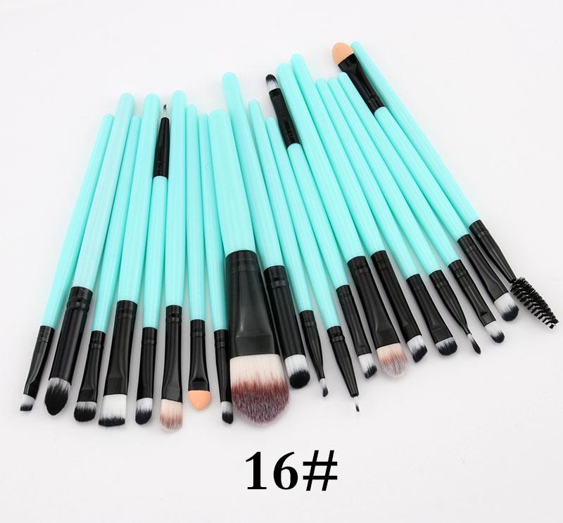 20-Piece Eye Makeup Brush Set: Includes Eyebrow, Foundation, Eyeshadow, Lip, and Contour Brushes.