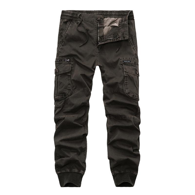 Men's Spring and Fall Personalized Casual Multi-Pocket Trousers Youth Mid Waist Street Workwear Pants