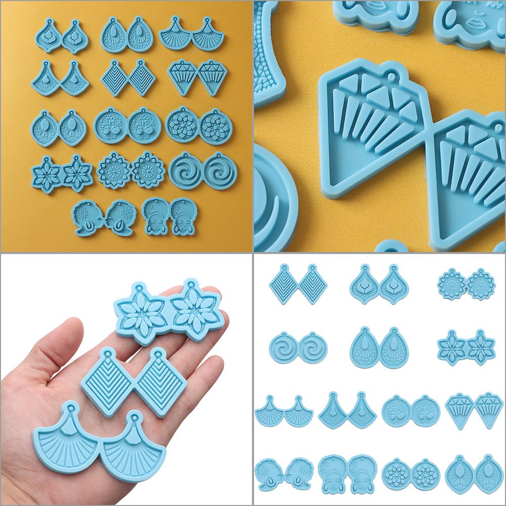 Jewelry Casting Mould Silicone Earrings Mold Epoxy Resin Mold Ear Studs Keychain Pendant