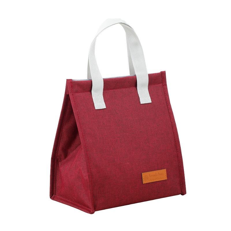 

New simple wind lunch box bag hot sale portable Oxford cloth bento bag student thermal insulati bento bag бордовий