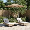 Garden Umbrella with Base 230 X 230 Cm Polyester Rectangular Taupe