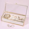 Multifuntional Glass Jewelry Chest Jewelry Case with Lid Glass Jewelry Box for Elegant Presentation of Own Adornments