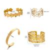 Flower Chunky Cuff Bangle Gold Color Open Cuff Bangle Flower Cuff Bangle  Party Accessories Gifts