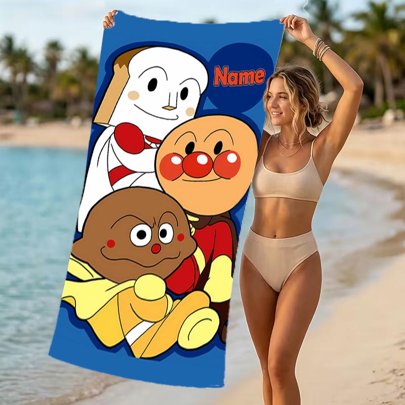 Customizable Personalized Beach Towels Anpanman Themed designs.Suitable for the Beach, Yoga, Sports;ideal As Beach Accessories
