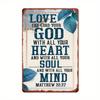 Christian Metal Sign Love God Vintage Home Decor Inspirational Wall Art