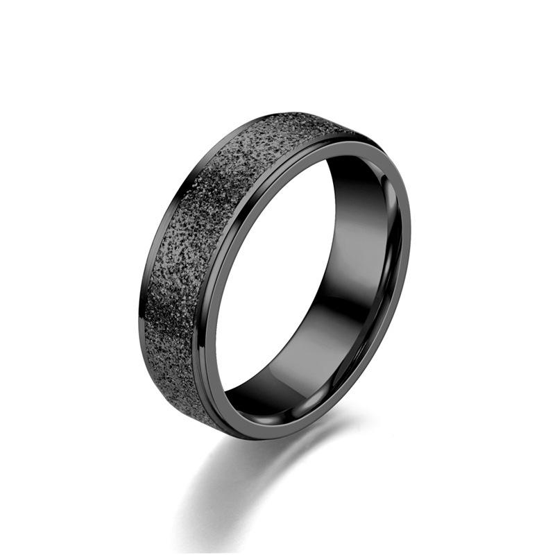2mm4mm6mm Stainless Steel Matte Rose Gold Ring Step Plain Ring European and American Titanium Steel Ring Ring