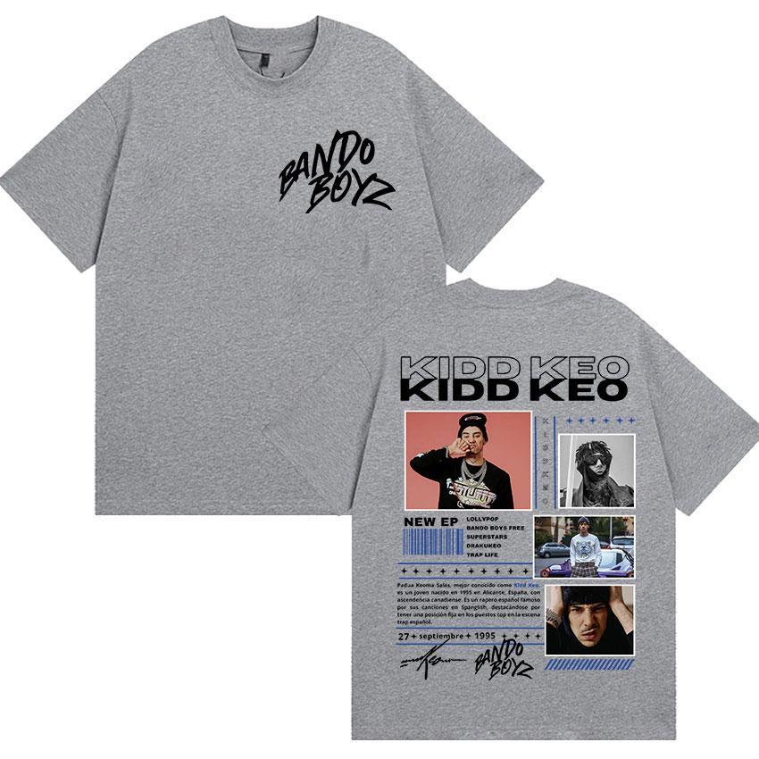 

Rapper KIDS KEO Bando Boyz Tour 2026 Merch T Shirts Unisexs Women Street Retro Hip Hop Gothic Short Sleeve Tshirt Y2k Streetwear S