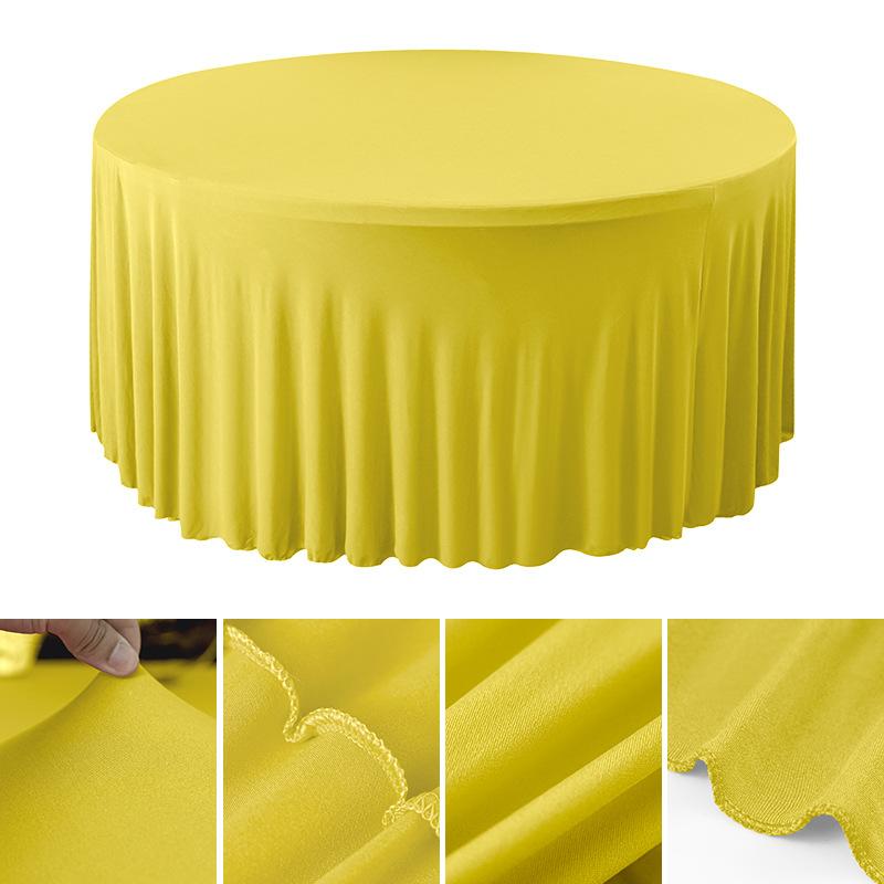 4/5/6FT Round Tablecloth Circular Polyester Table Cover Polyester Table Cloth for Hotel Banquet Birthday Party Table Decor