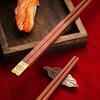 Red Sandalwood Chopsticks 5Pairs Chinese Style High Quality Non-lacquered Non-wax Solid Wood Family Hotel Wedding Chopstick Set